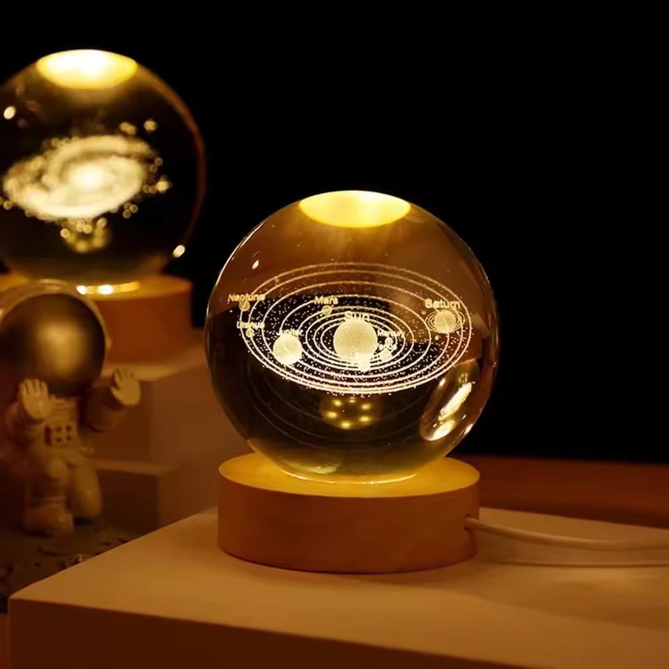 3D Crystal Ball – Galaxy (7 Color Base)